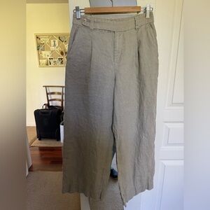 Madewell Harlow Wide-Leg Linen pants in beige